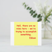 Thomas Edison citaat Briefkaart (Staand voorkant)