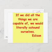 Thomas Edison citaat Briefkaart (Voorkant / Achterkant)
