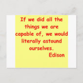 Thomas Edison citaat Briefkaart (Voorkant)