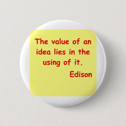 Thomas Edison citeert Ronde Button 5,7 Cm (Voorkant)