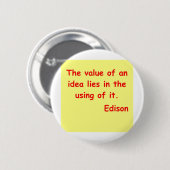 Thomas Edison citeert Ronde Button 5,7 Cm (Voorkant /achterkant)