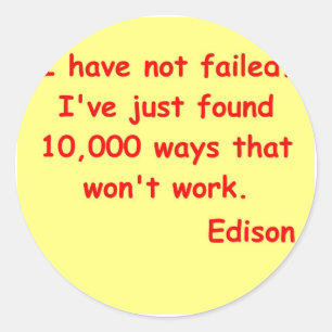 Thomas Edison citeert Ronde Sticker