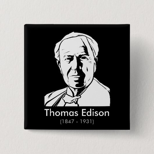 Thomas Edison - echt genie Vierkante Button 5,1 Cm (Voorkant)