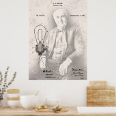 THOMAS EDISON en zijn FAMOUS LAMP PATENT Poster (Keuken)