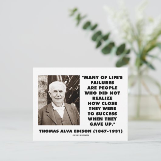 Thomas Edison faalt dicht bij succes en heeft zich (Staand voorkant)