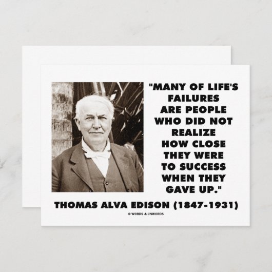 Thomas Edison faalt dicht bij succes en heeft zich (Voorkant / Achterkant)
