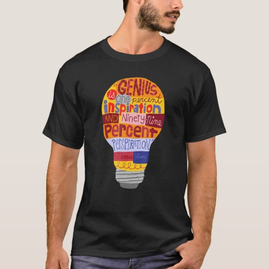 Thomas Edison Genius Lightbulb De Lit T-shirt (Voorkant)