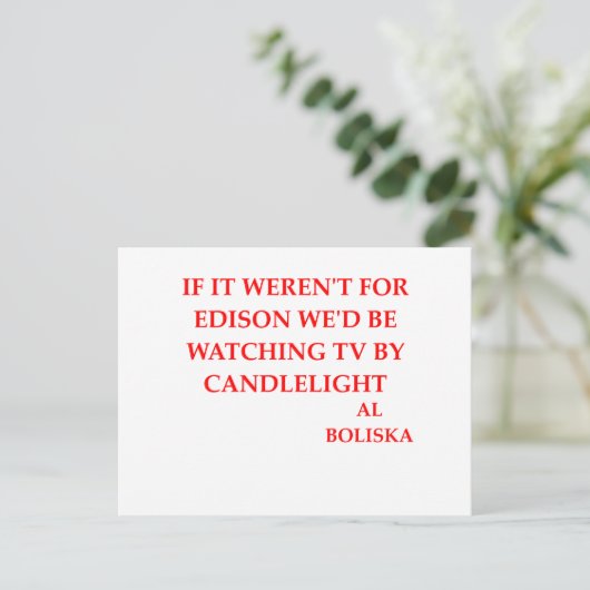 thomas edison grap briefkaart (Staand voorkant)