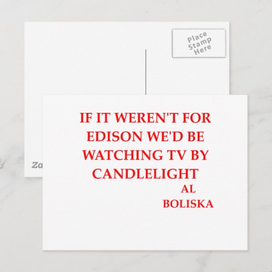thomas edison grap briefkaart (Voorkant / Achterkant)
