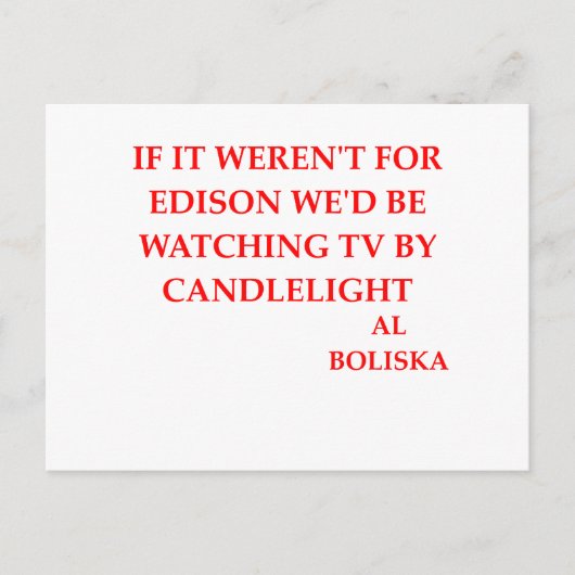 thomas edison grap briefkaart (Voorkant)