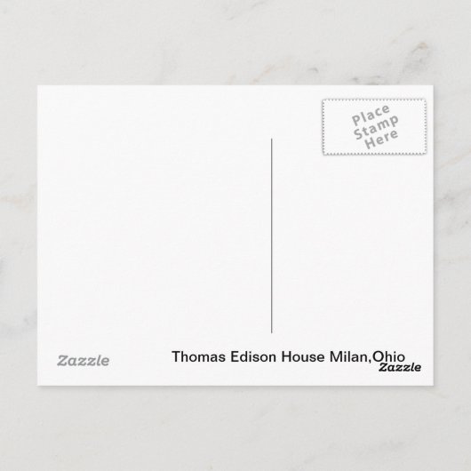 Thomas Edison House Briefkaart (Achterkant)