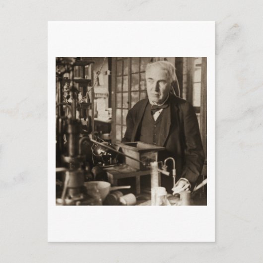 Thomas Edison in Zijn Lab Stereoview Briefkaart (Voorkant)