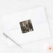 Thomas Edison in zijn lab Stereoview Vierkante Sticker (Envelop)