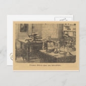 Thomas Edison in zijn laboratorium Briefkaart (Voorkant / Achterkant)