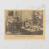 Thomas Edison in zijn laboratorium Briefkaart (Voorkant)