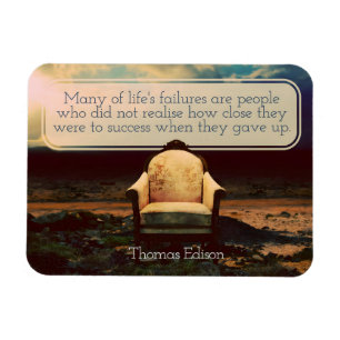 Thomas Edison Inspirerend citaat "mislukkingen" Magneet