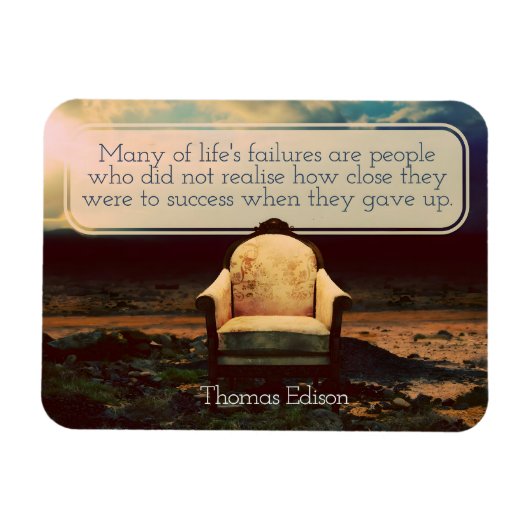 Thomas Edison Inspirerend citaat "mislukkingen" Magneet (Horizontaal)