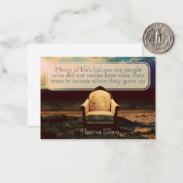 Thomas Edison Inspirerend citaat "mislukkingen" Notitiekaartje