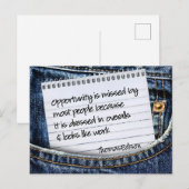 Thomas Edison Inspirerend citaat "Opportunity" Briefkaart (Voorkant / Achterkant)