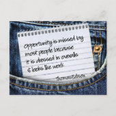 Thomas Edison Inspirerend citaat "Opportunity" Briefkaart (Voorkant)