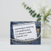Thomas Edison Inspirerend citaat "Opportunity" Briefkaart (Staand voorkant)