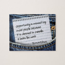 Thomas Edison Inspirerend citaat "Opportunity" Legpuzzel