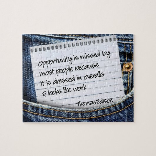 Thomas Edison Inspirerend citaat "Opportunity" Legpuzzel (Horizontaal)