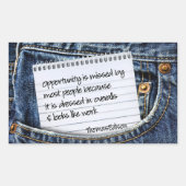 Thomas Edison Inspirerend citaat "Opportunity" Rechthoekige Sticker (Voorkant)