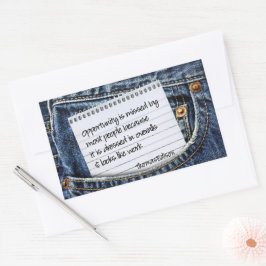 Thomas Edison Inspirerend citaat "Opportunity" Rechthoekige Sticker