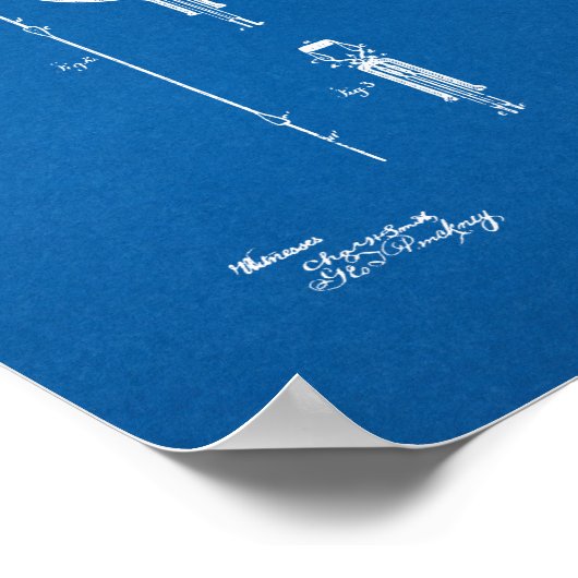 Thomas Edison Light Bulb Patent - Blauwdruk Poster (Hoek)