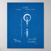 Thomas Edison Light Bulb Patent - Blauwdruk Poster (Voorkant)