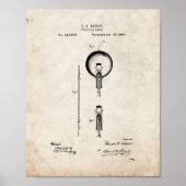 Thomas Edison Light Bulb Patent - Old look Poster (Voorkant)