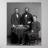 Thomas Edison met zijn fonografie Poster (Voorkant)