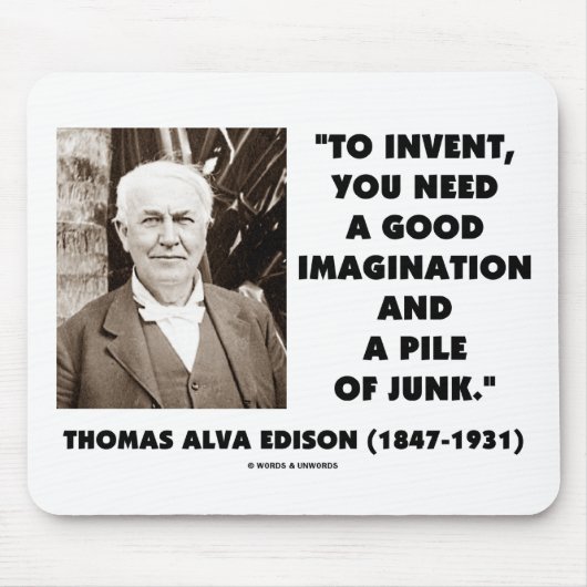 Thomas Edison om een hoop puinhoop te doen ontstaa Muismat (Voorkant)