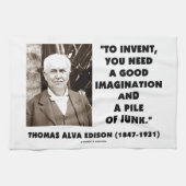 Thomas Edison om een hoop puinhoop te doen ontstaa Theedoek (Horizontaal)