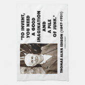 Thomas Edison om een hoop puinhoop te doen ontstaa Theedoek (Verticaal)