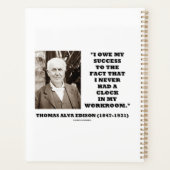 Thomas Edison Owe Success had nooit een klokwerkka Planner (Achterkant)