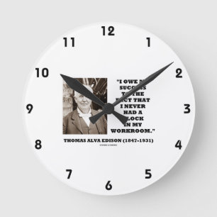 Thomas Edison Owe Success had nooit een klokwerkka Ronde Klok