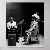 Thomas Edison Phonograph Recording Native American Poster (Voorkant)