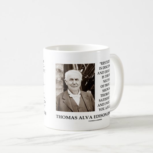 Thomas Edison Restless Discontent Progress Koffiemok (Voorkant rechts)
