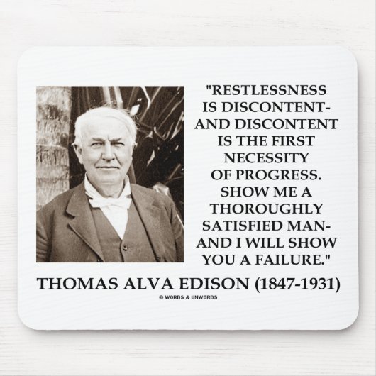 Thomas Edison Restless Discontent Progress Muismat (Voorkant)
