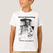 Thomas Edison Sketch - Invent iets T-shirt (Voorkant)