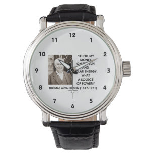 Thomas Edison Sun Solar-energiebron Horloge