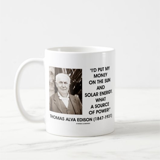 Thomas Edison Sun Solar-energiebron Koffiemok (Links)