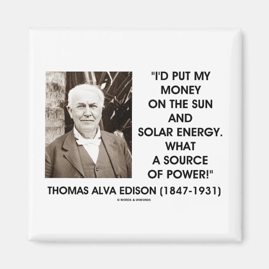 Thomas Edison Sun Solar-energiebron Magneet (Voorkant)