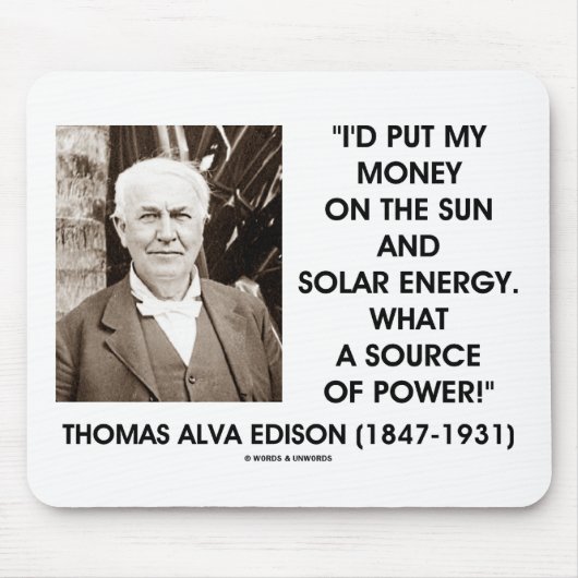 Thomas Edison Sun Solar-energiebron Muismat (Voorkant)