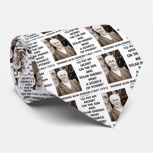 Thomas Edison Sun Solar-energiebron Stropdas (Opgerold)