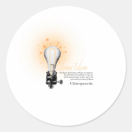 Thomas Edison T-shirt Ronde Sticker (Voorkant)