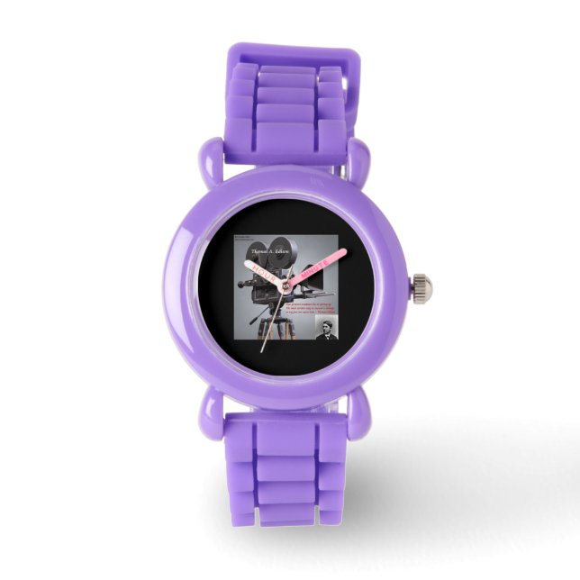 Thomas Edison "Voor Succes" Quote Horloge (Voorkant)