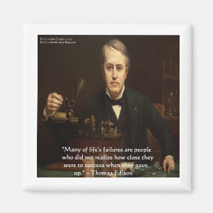 Thomas Edison "Voor succes" Wijsheid Citaat Cadeau Magneet
